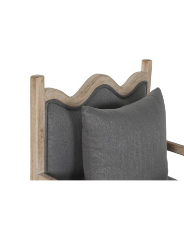 Sillón poliéster gris oscuro en madera de abeto.