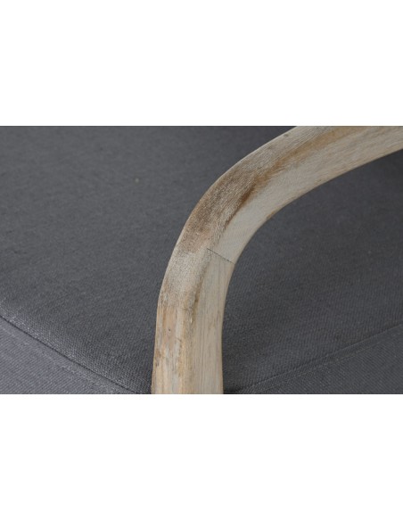 Sillón poliéster gris oscuro en madera de abeto.