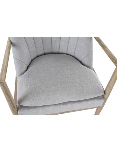 Sillón de poliéster gris claro madera de abeto 2