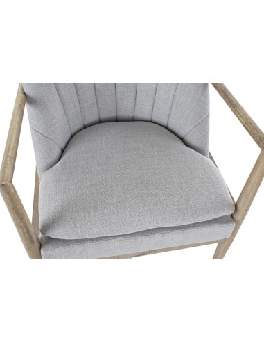 Sillón de poliéster gris claro madera de abeto