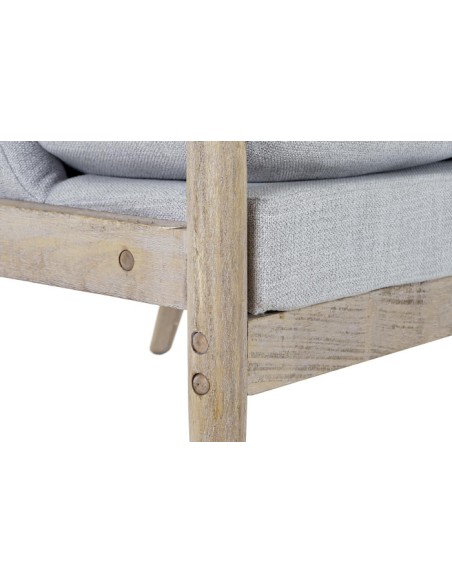 Sillón de poliéster gris claro madera de abeto