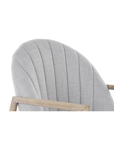 Sillón de poliéster gris claro madera de abeto