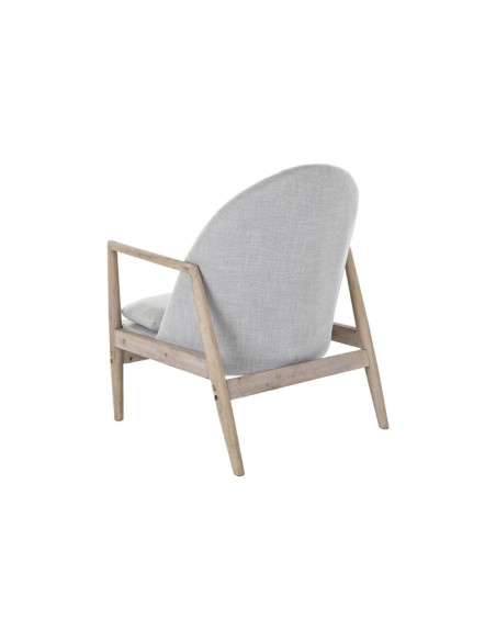 Sillón de poliéster gris claro madera de abeto