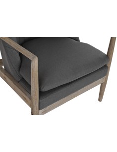 Sillón de poliéster gris oscuro madera de abeto 2
