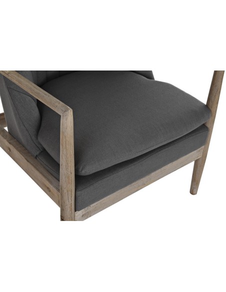 Sillón de poliéster gris oscuro madera de abeto