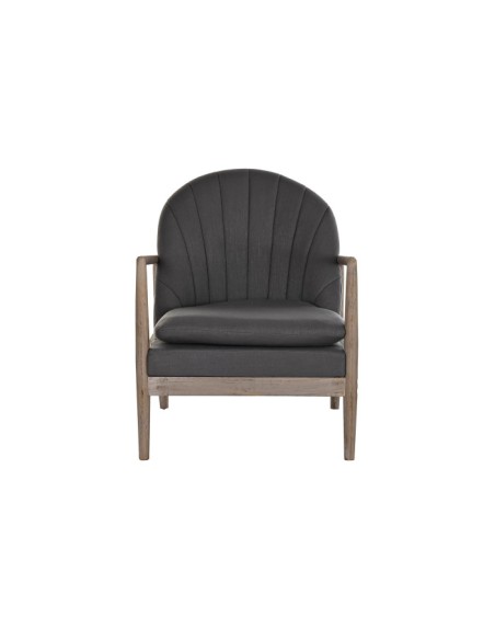Sillón de poliéster gris oscuro madera de abeto