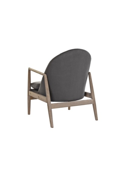 Sillón de poliéster gris oscuro madera de abeto