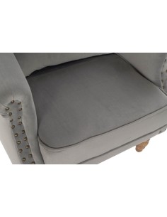 Sillón clásico velvet gris claro 2