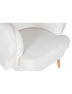 Sillón butaca terciopelo blanco 2