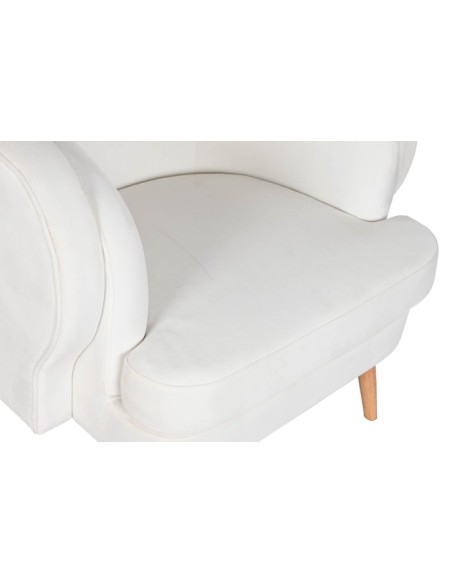 Sillón butaca terciopelo blanco