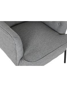 Sillón poliéster en gris patas metal 2