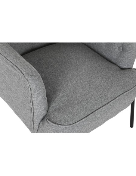 Sillón poliéster en gris patas metal