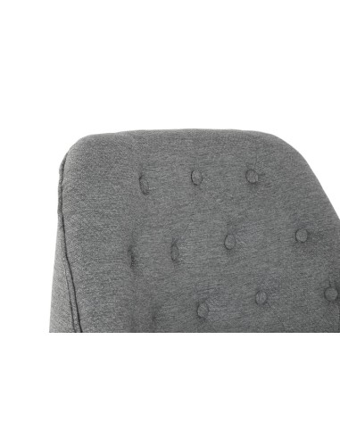 Sillón poliéster en gris patas metal