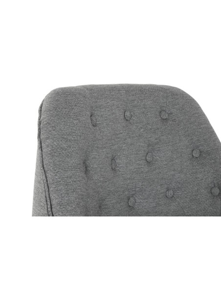 Sillón poliéster en gris patas metal