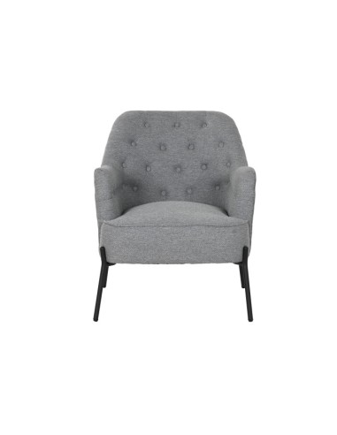 Sillón poliéster en gris patas metal
