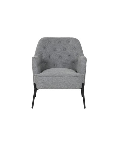 Sillón poliéster en gris patas metal