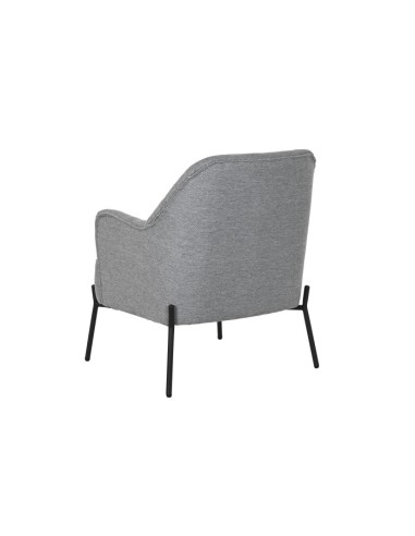 Sillón poliéster en gris patas metal
