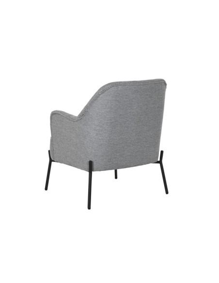 Sillón poliéster en gris patas metal