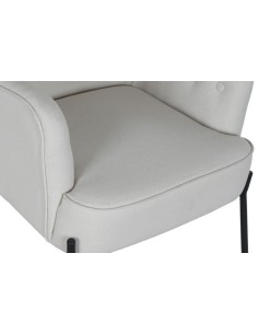Sillón poliéster beige patas de metal 2