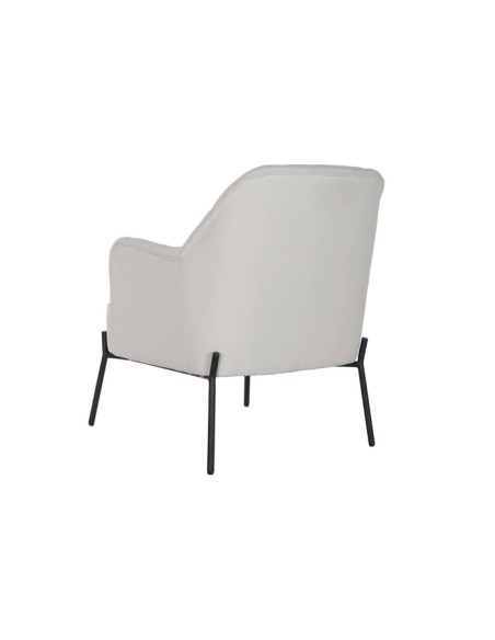 Sillón poliéster beige patas de metal