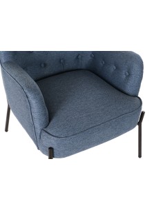 Sillón poliéster azul patas de metal 2