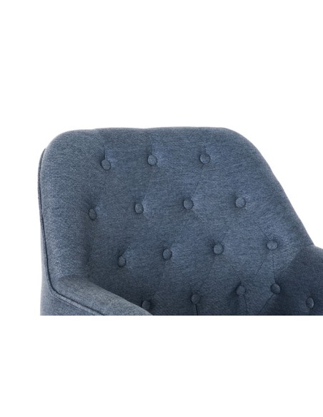 Sillón poliéster azul patas de metal