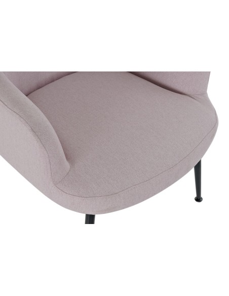 Sillón poliéster en rosa con reposapiés