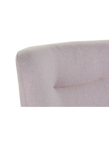 Sillón poliéster en rosa con reposapiés