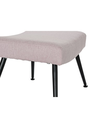 Sillón poliéster en rosa con reposapiés
