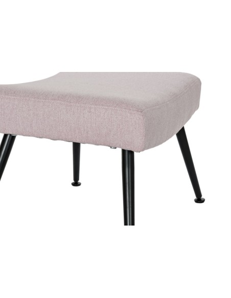 Sillón poliéster en rosa con reposapiés