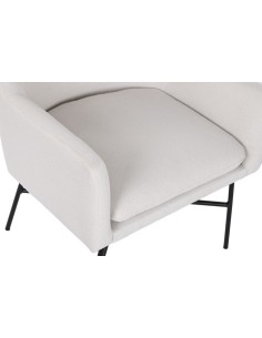 Sillón poliéster beige con patas de metal 2