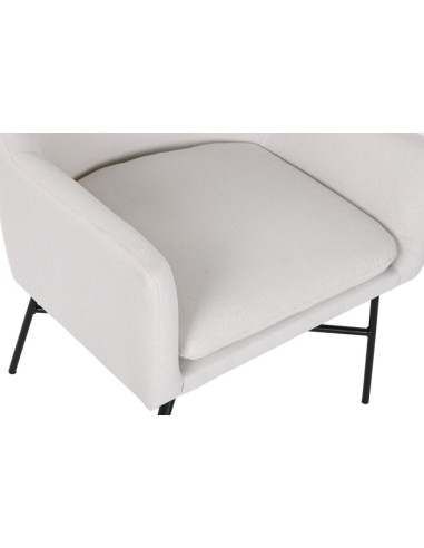 Sillón poliéster beige con patas de metal