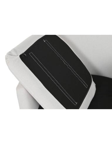 Sillón poliéster beige con patas de metal