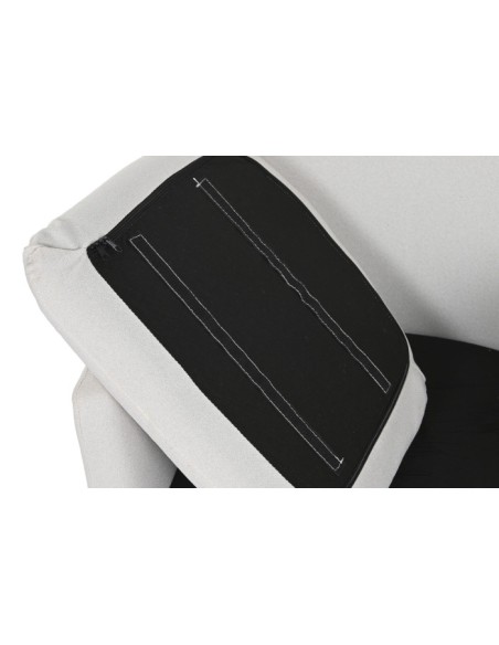 Sillón poliéster beige con patas de metal