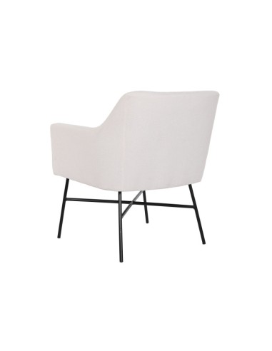 Sillón poliéster beige con patas de metal