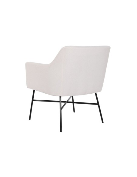 Sillón poliéster beige con patas de metal