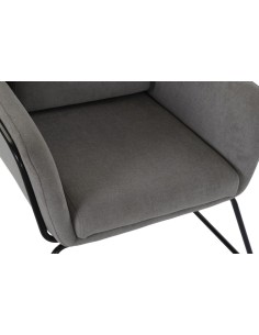 Sillón poliéster gris patas de metal 2