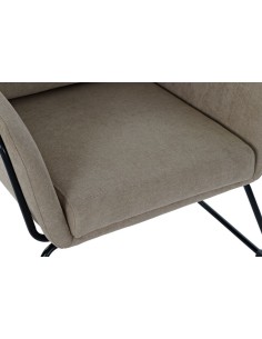 Sillón poliéster beige patas de metal 2