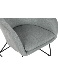 Sillón de lino verde menta con patas de metal 2