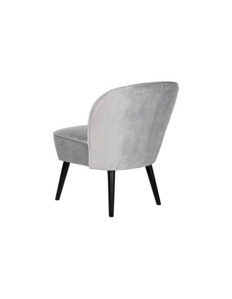 Sillón butaca de poliéster en terciopelo azul