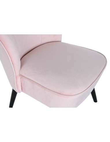 Sillón butaca en poliéster terciopelo rosa