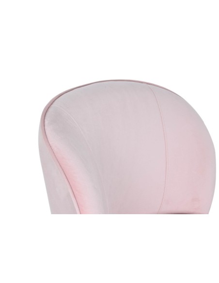 Sillón butaca en poliéster terciopelo rosa