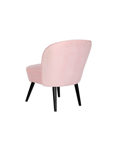 Sillón butaca en poliéster terciopelo rosa