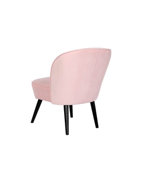 Sillón butaca en poliéster terciopelo rosa