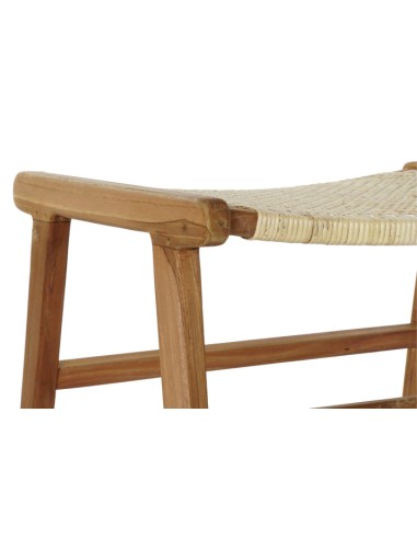 Descalzadora teca y ratán natural