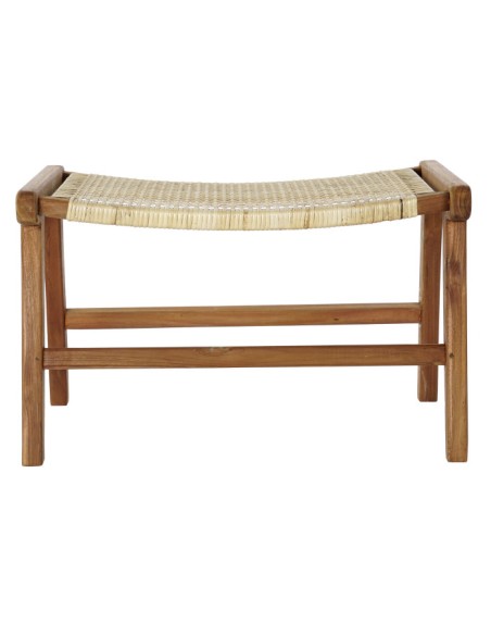 Descalzadora teca y ratán natural