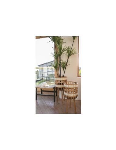 Descalzadora teca negro y ratán