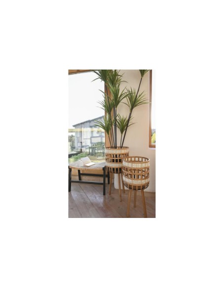 Descalzadora teca negro y ratán