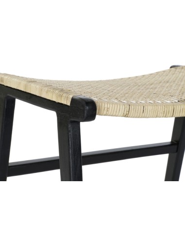 Descalzadora teca negro y ratán