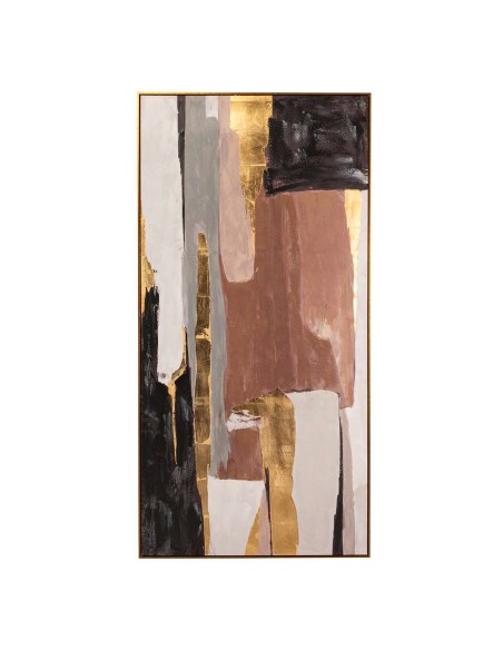 Cuadro abstracto con marco dorado